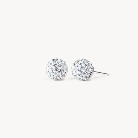 White Small Sparkle Ball™ Stud Earrings