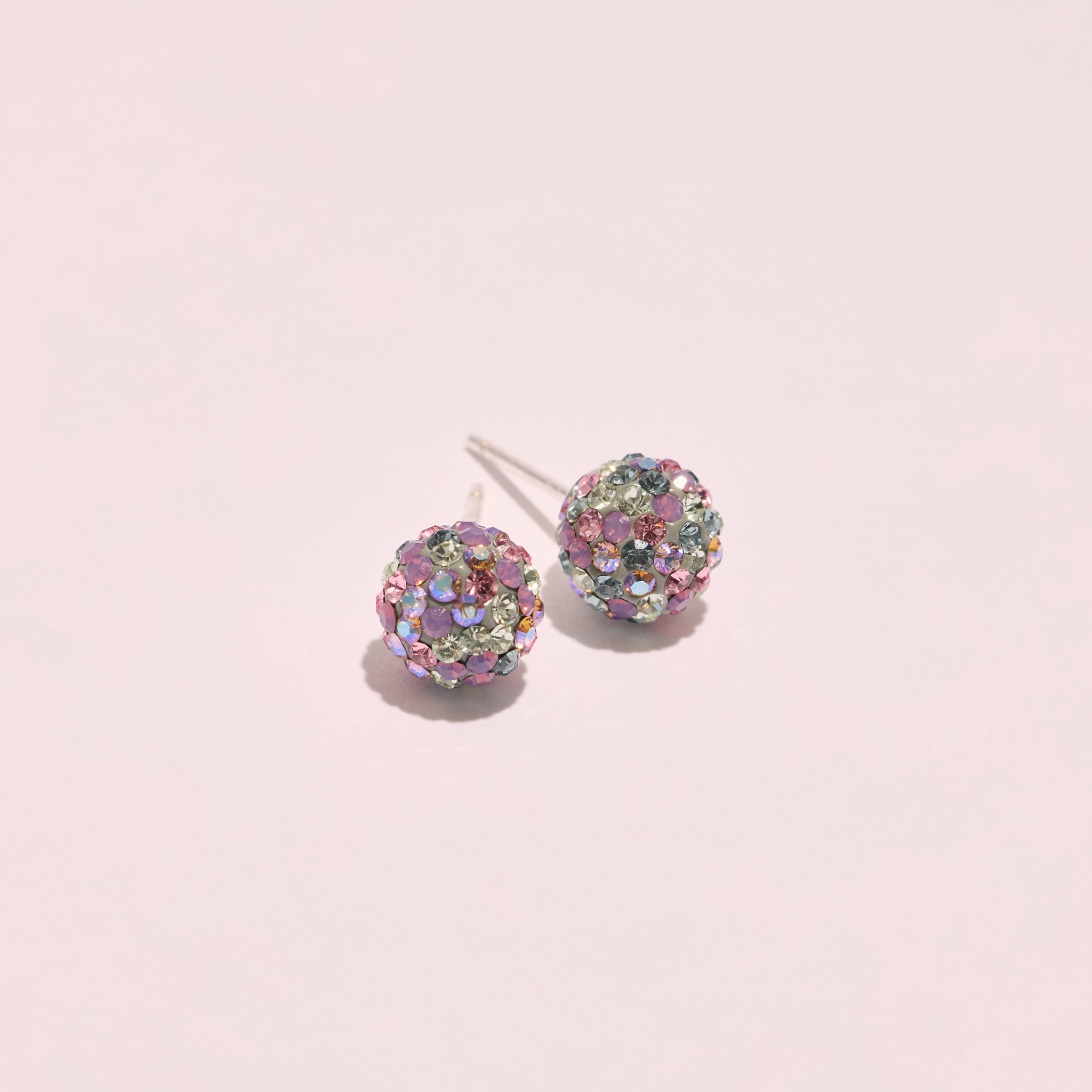 Medium Abalone Sparkle Ball™ Stud Earrings close up