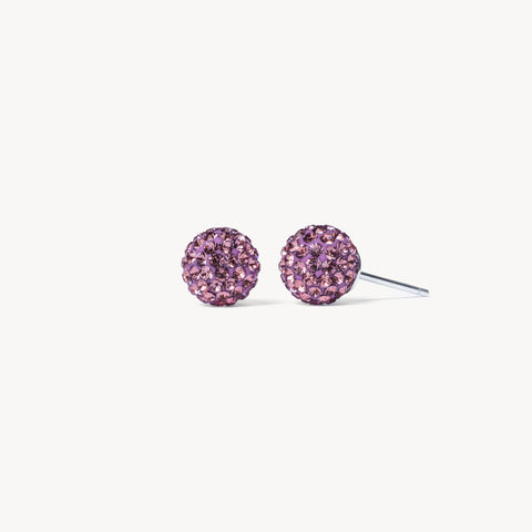 February Small Birthstone Sparkle Ball™ Stud Earrings