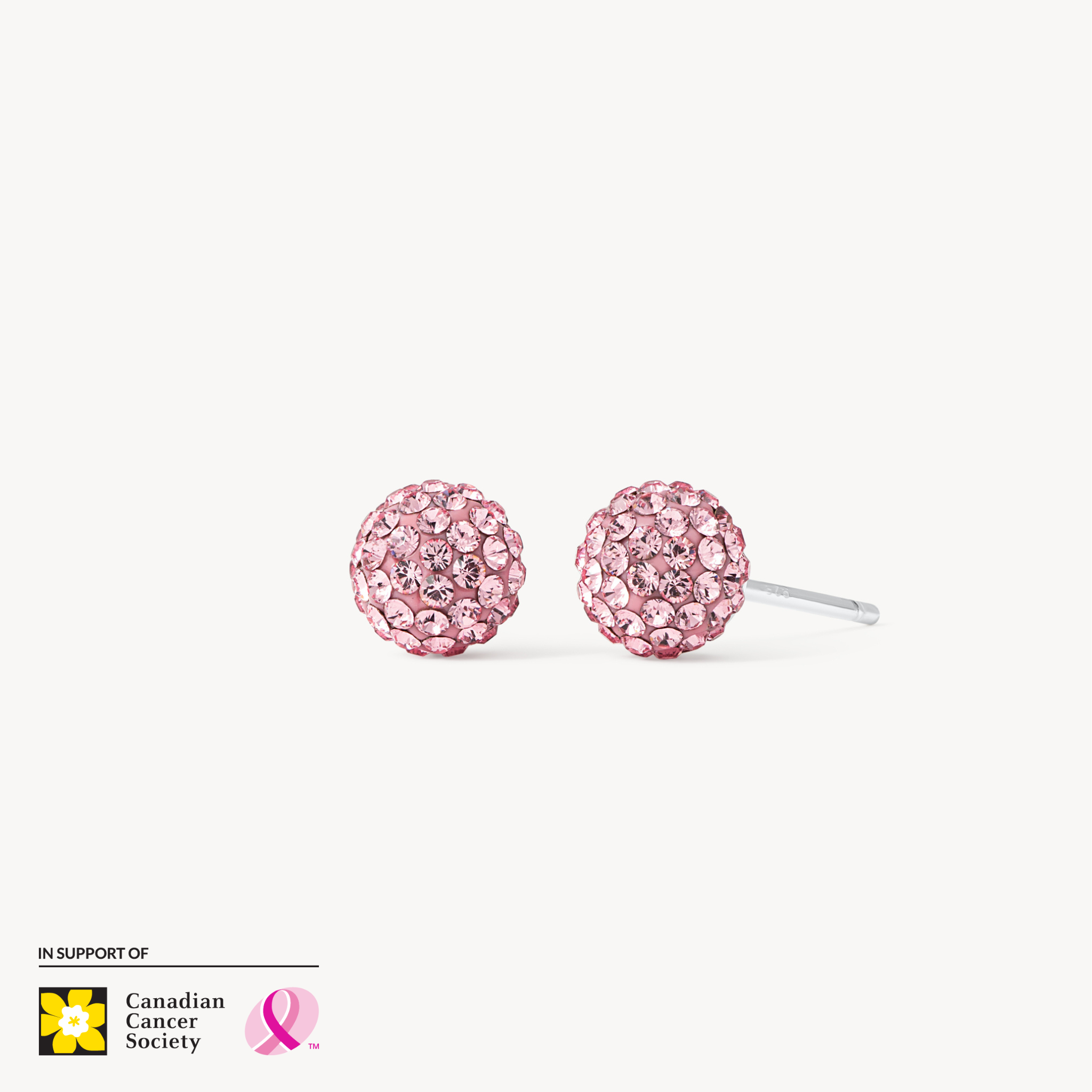 Small H&B Pink Sparkle Ball™ Stud Earrings