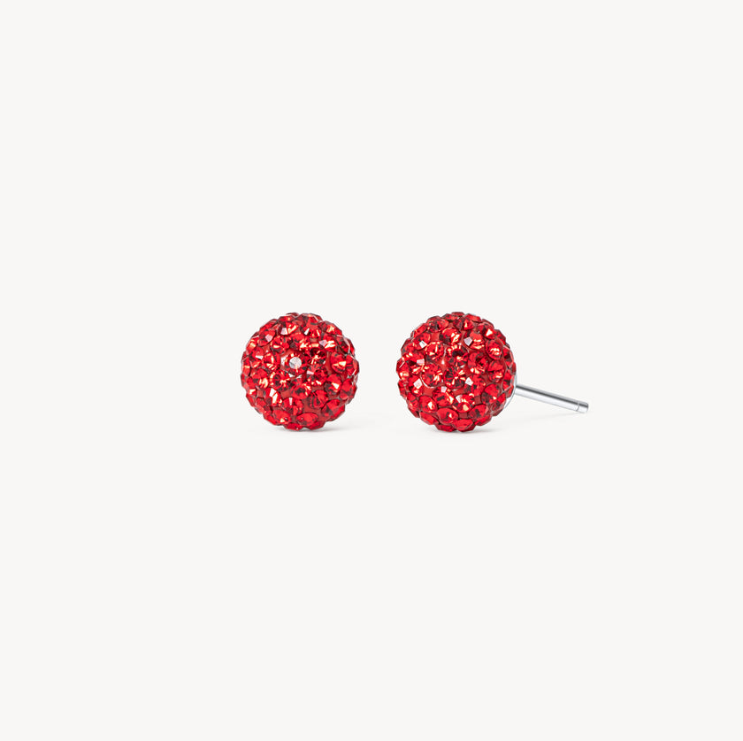 Medium Red Velvet Sparkle Ball™ Stud Earrings