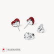 Team Canada Sparkle Heart Stud Earrings