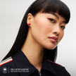 Team Canada Sparkle Heart Stud Earrings on model