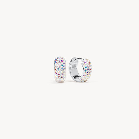 Aurora Borealis Mini Sparkle Hoop Earrings