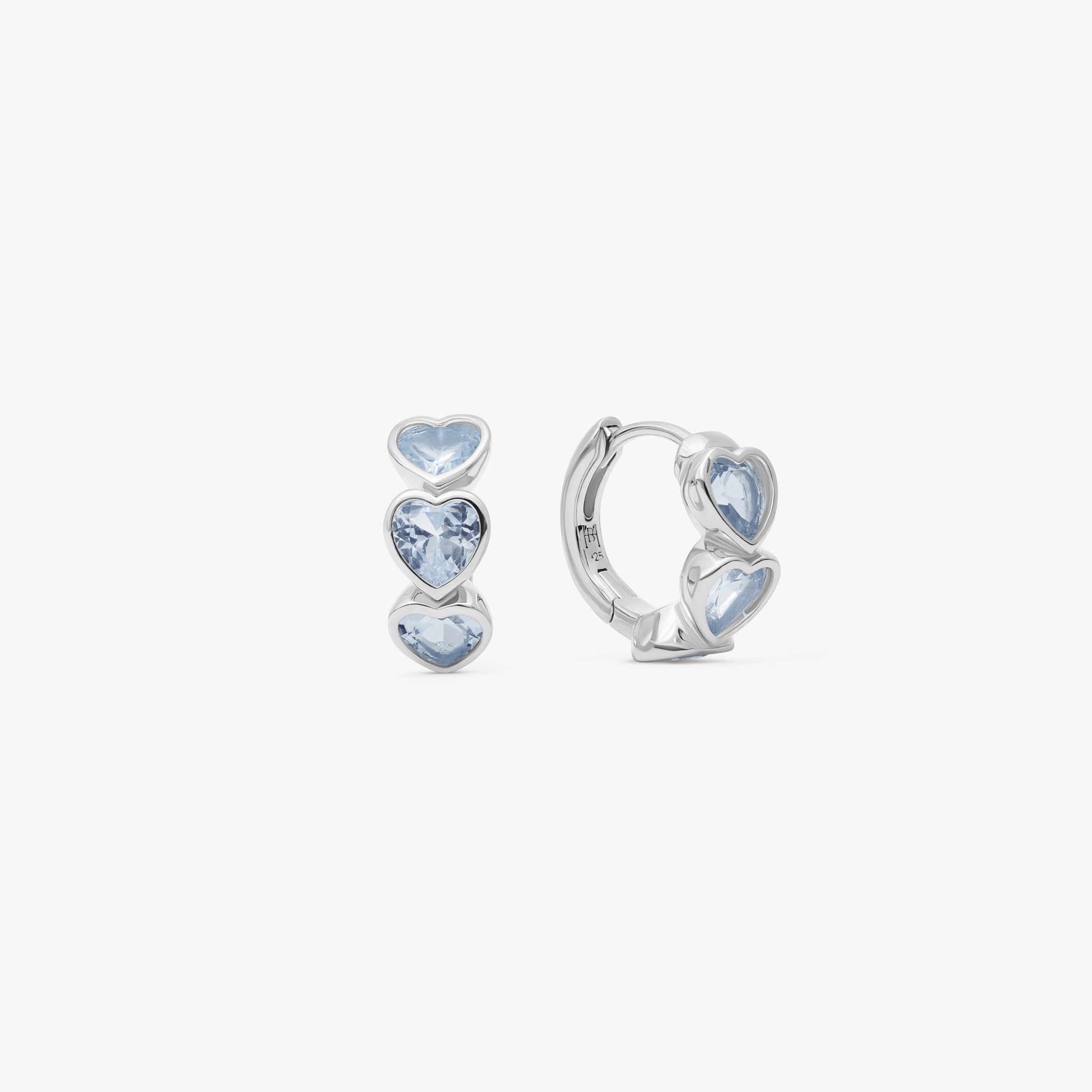 Blue Adore Bezel Hoop Earrings
