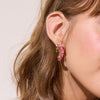 Adore Bezel Hoop Earrings Gold on model