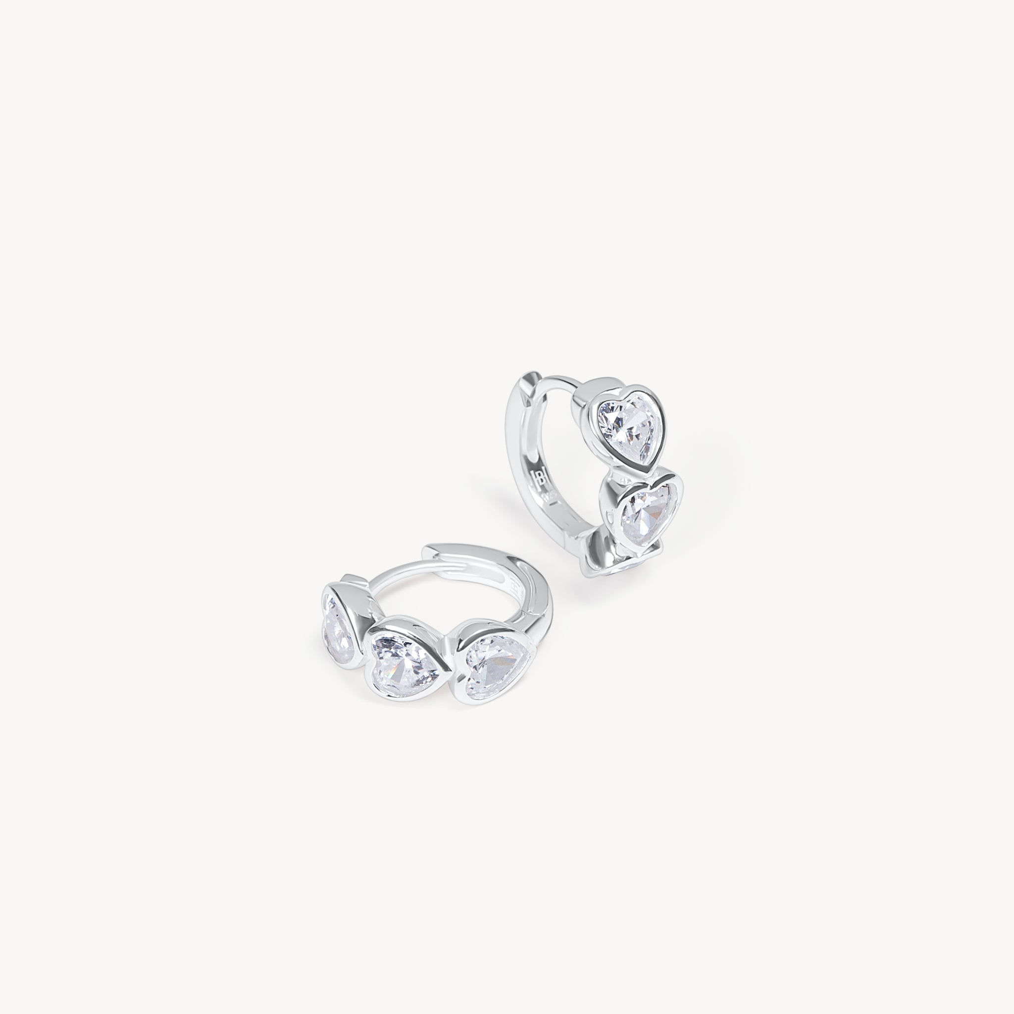 Adore Bezel Hoop Earrings Silver