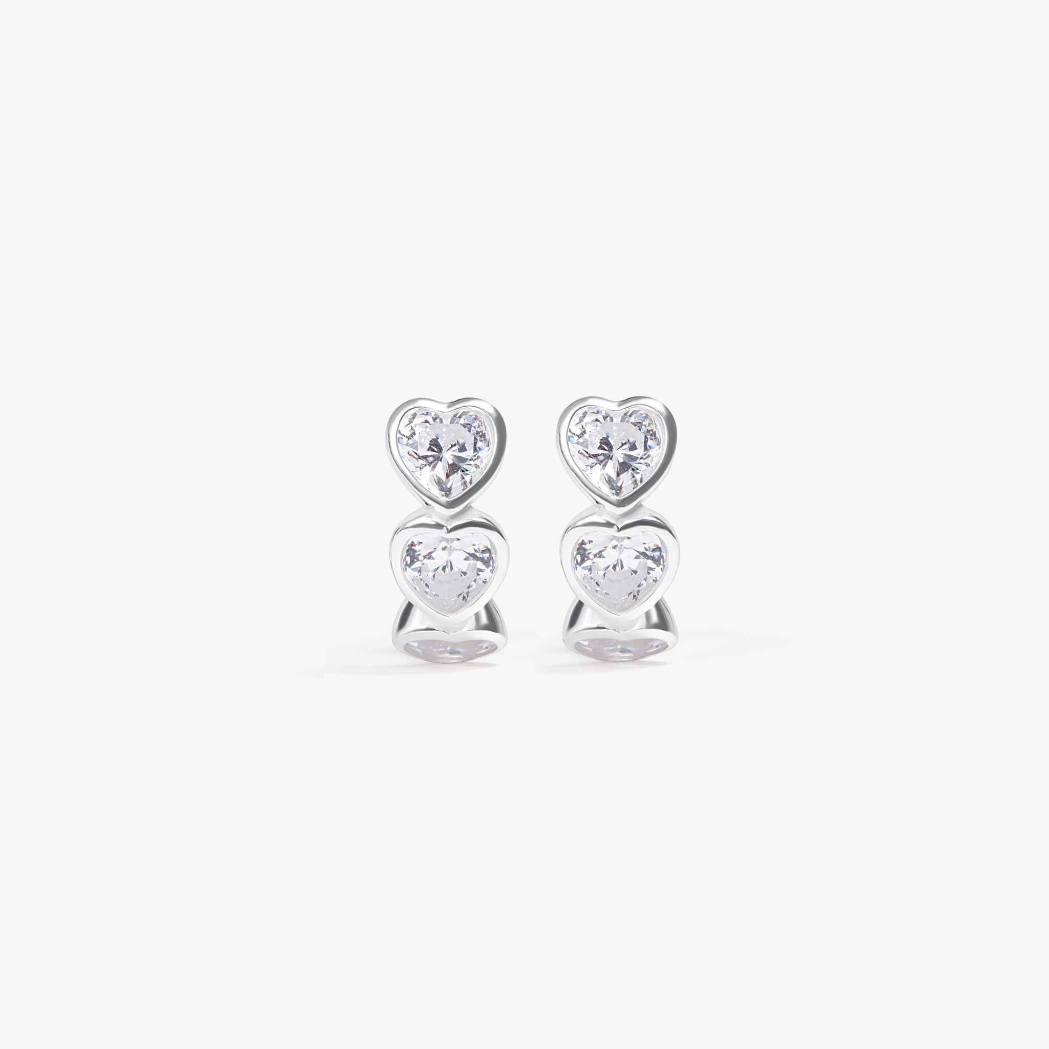 Adore Bezel Hoop Earrings Silver