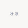 Silver Adore Bezel Stud Earrings