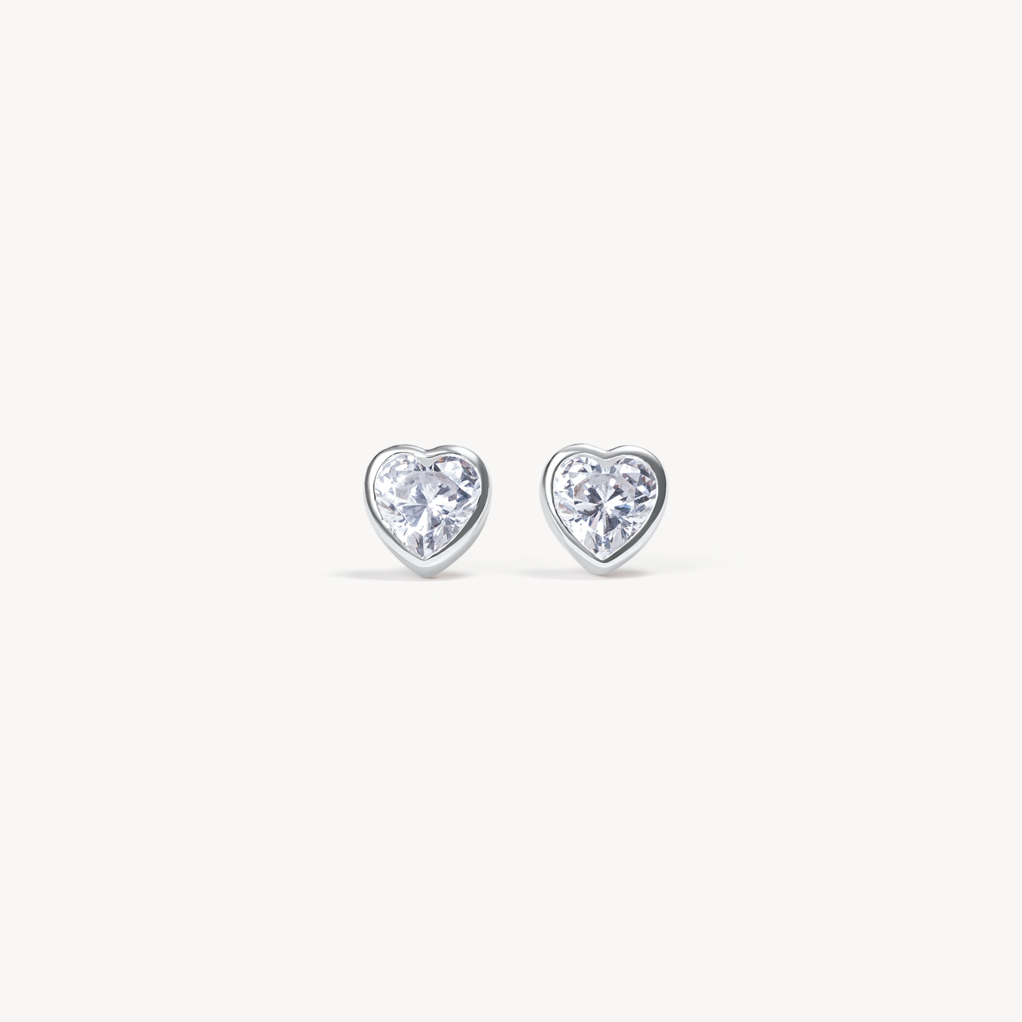 Silver Adore Bezel Stud Earrings