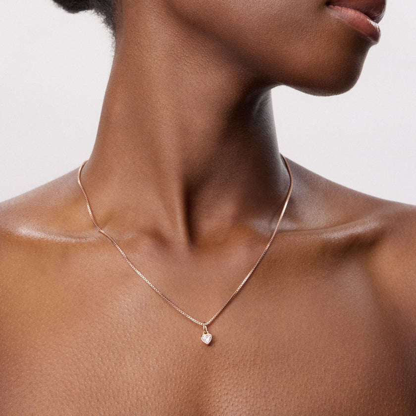 Adore Bezel Charm Rose Gold and Clear on model