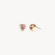 Gold and Light Pink Adore Bezel Stud Earrings