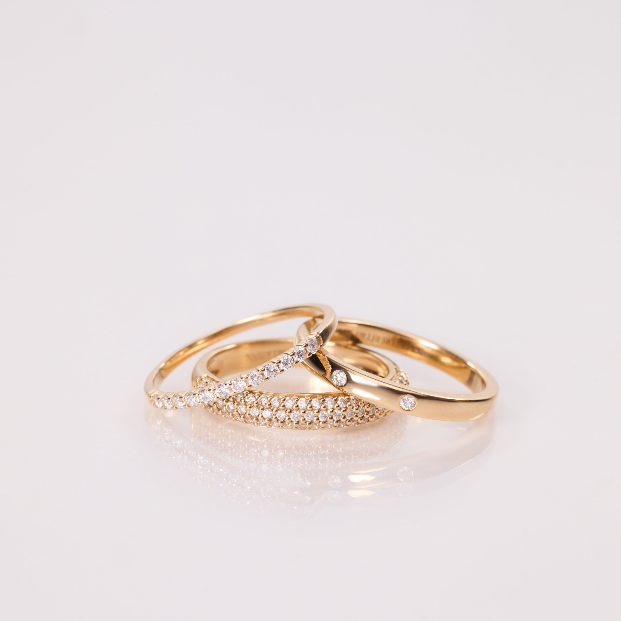 Lab Diamond Rings stacked