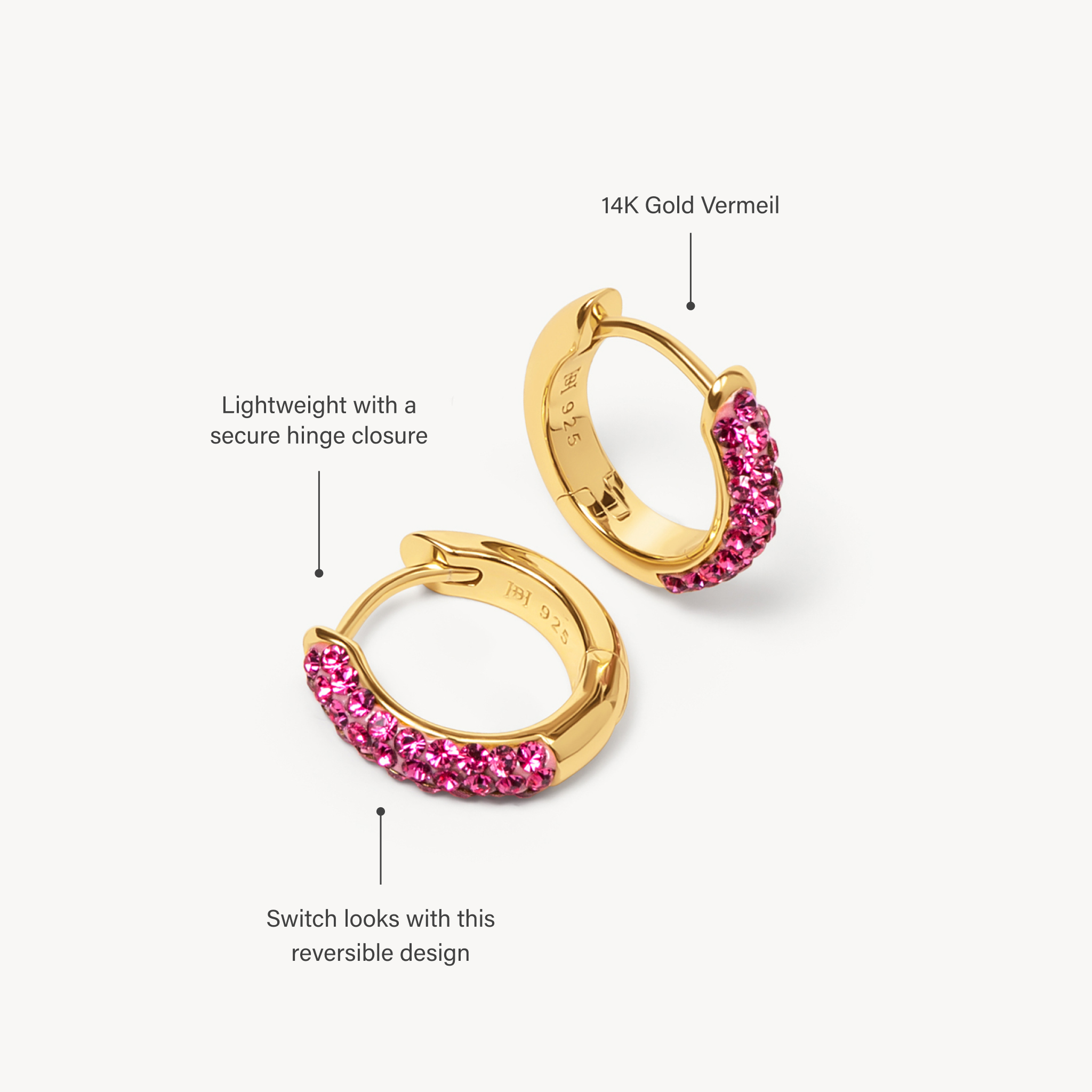 Rose Always On Sparkle Hoop Earrings with product highlights