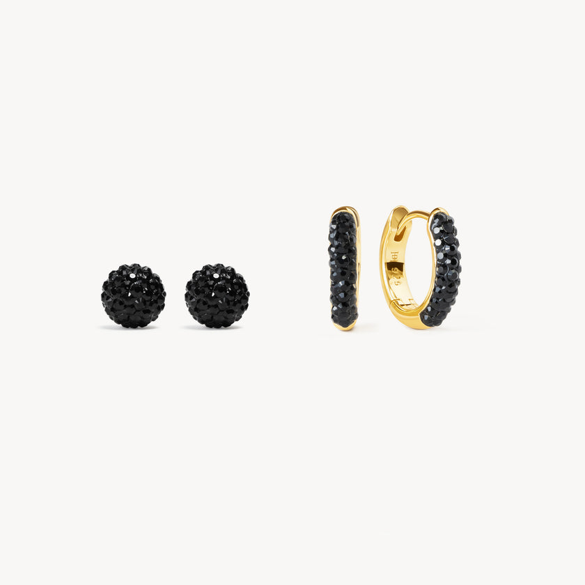 Black Always On Sparkle Hoops and Studs Gift Set
