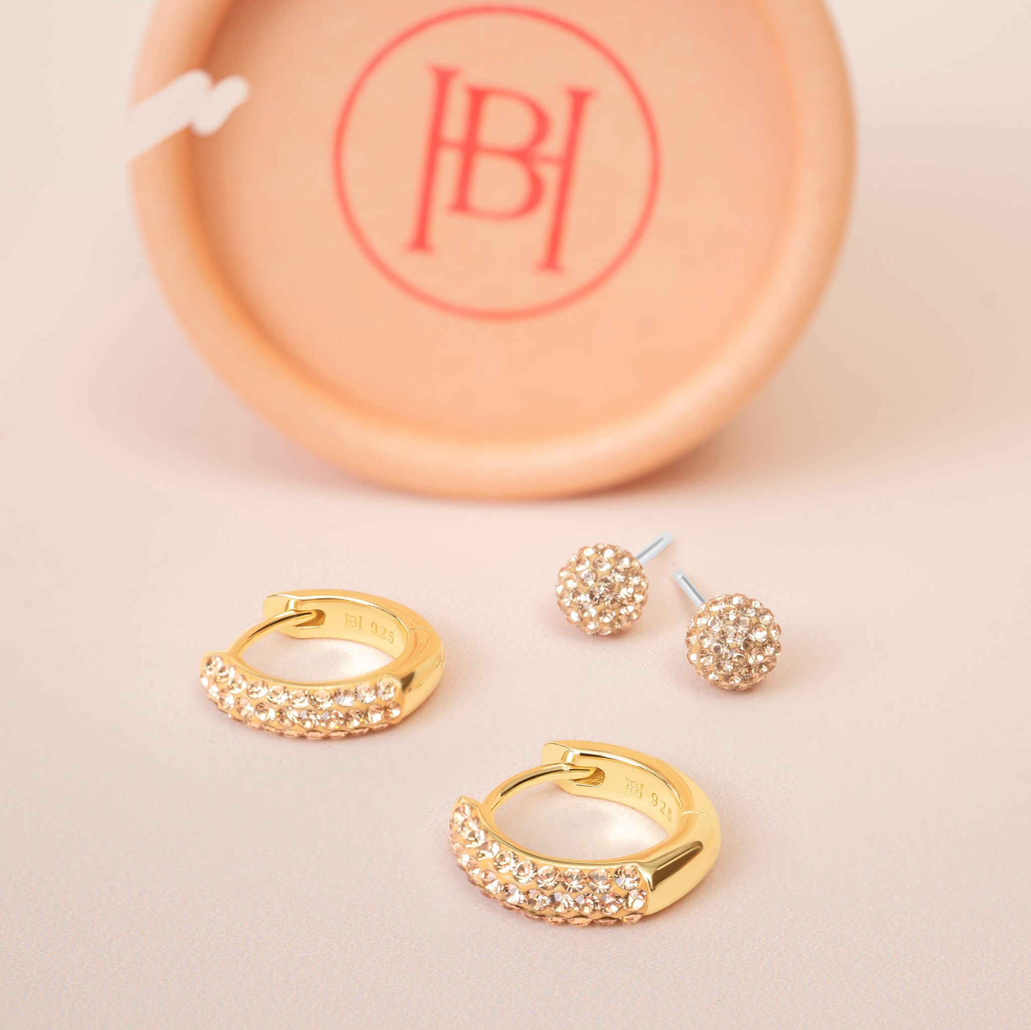 Always On Sparkle Hoops and Studs Gift Set Gold with packaging