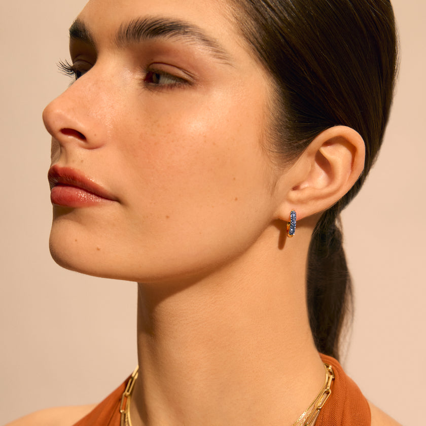 Capri Blue Always On Sparkle Hoop Earrings