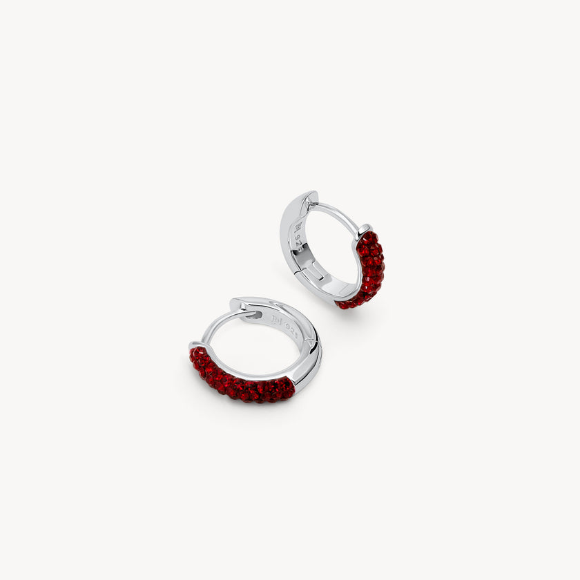 January Garnet Birthstone Always On Sparkle Hoop Earrings