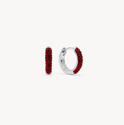 January Garnet Birthstone Always On Sparkle Hoop Earrings