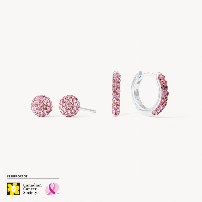 H&B Pink Sparkle Earrings Set