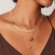 Amber Sparkle Bezel Necklace