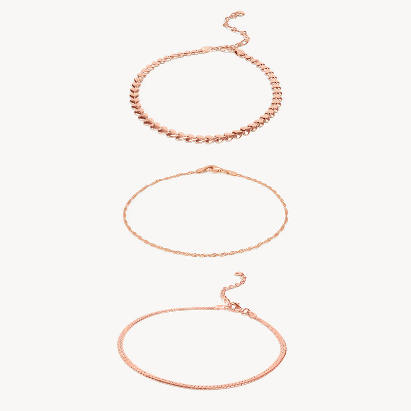 Rose Gold Anklet Bundle