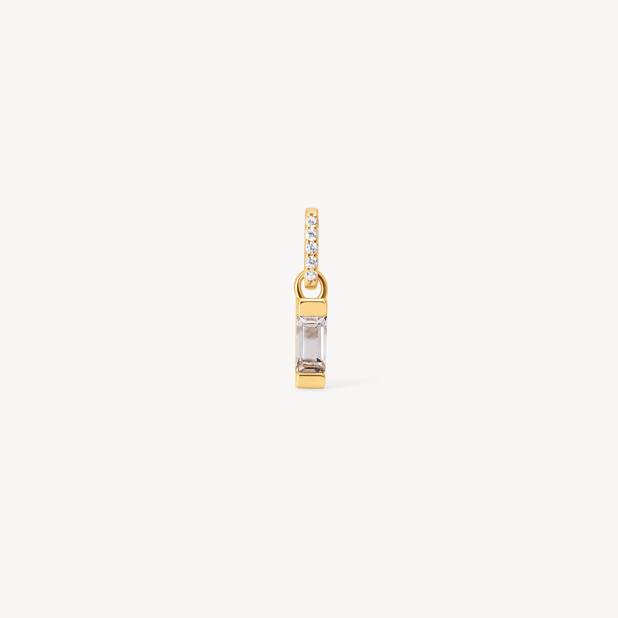April Birthstone Baguette Charm