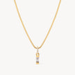 April Gold Birthstone Baguette Necklace