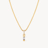 April Gold Birthstone Baguette Necklace