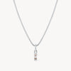 April Silver Birthstone Baguette Necklace