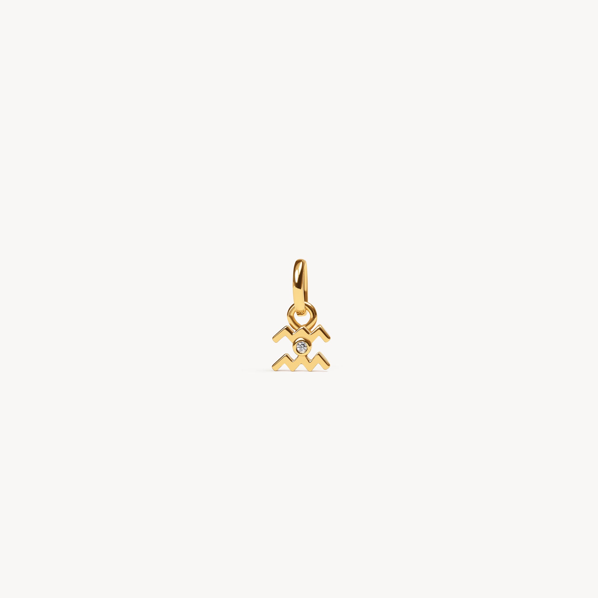 Aquarius Zodiac Charm Gold