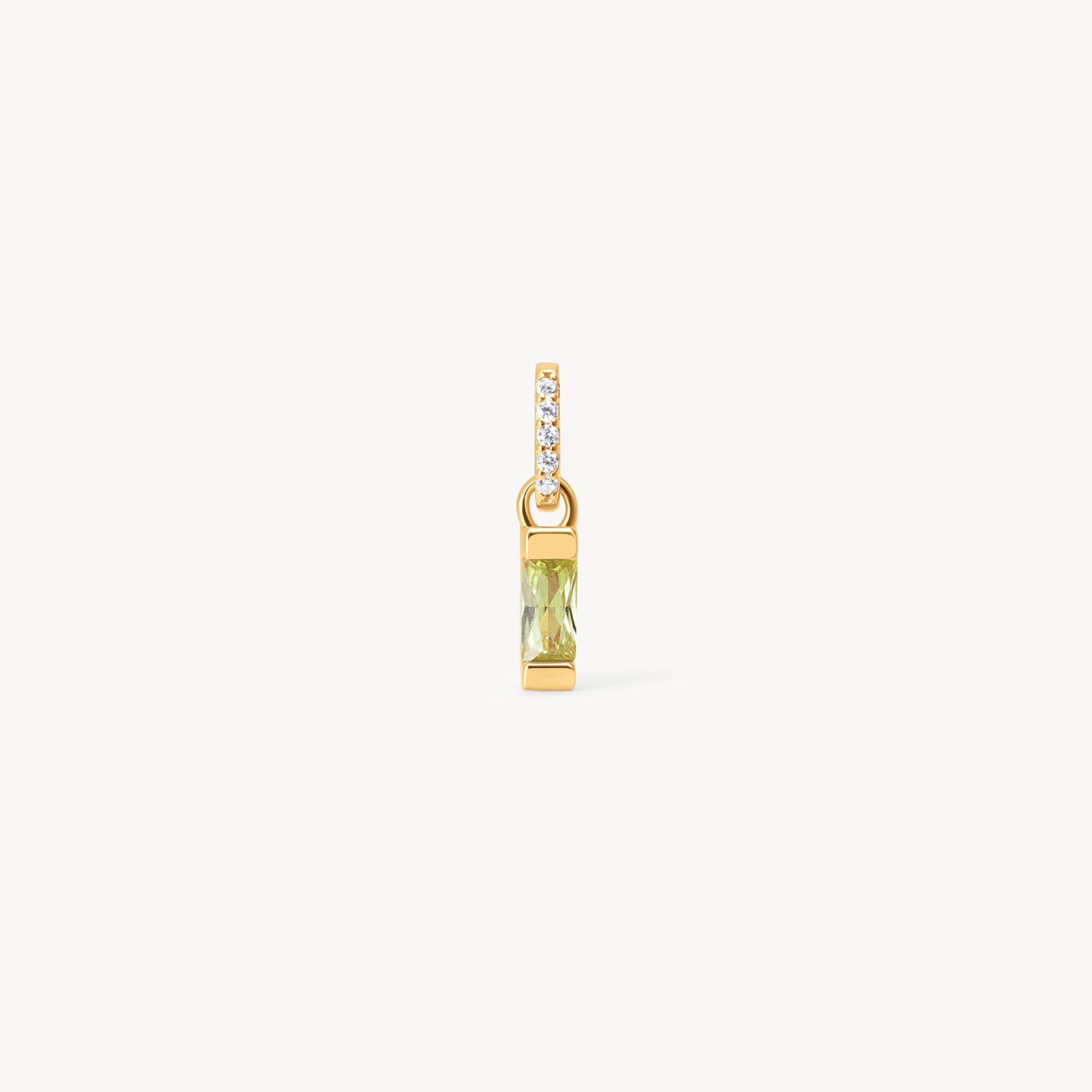 August Birthstone Baguette Charm