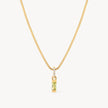 August Gold Birthstone Baguette Necklace