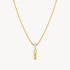 August Gold Birthstone Baguette Necklace
