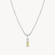 August Silver Birthstone Baguette Necklace