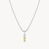 August Silver Birthstone Baguette Necklace