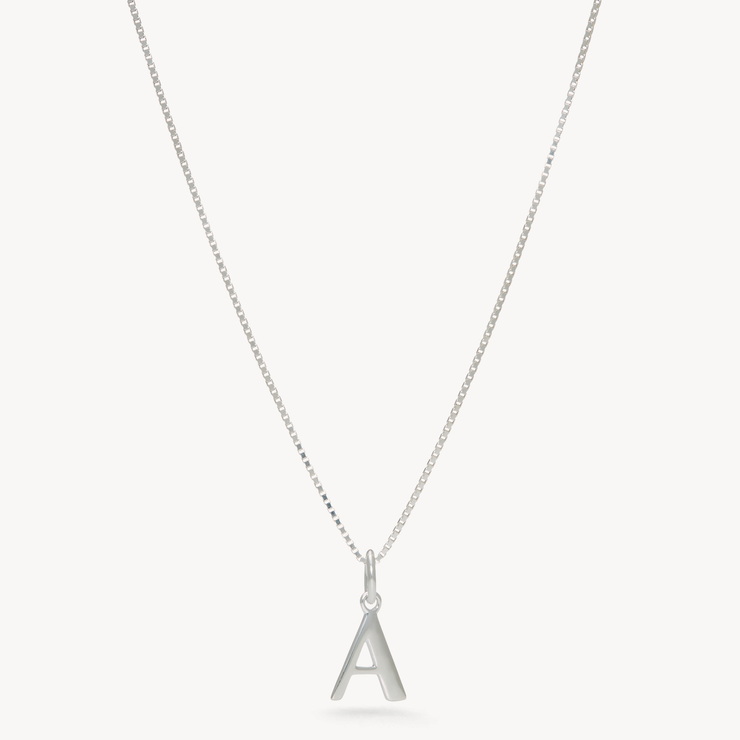 Silver Letter Necklace A