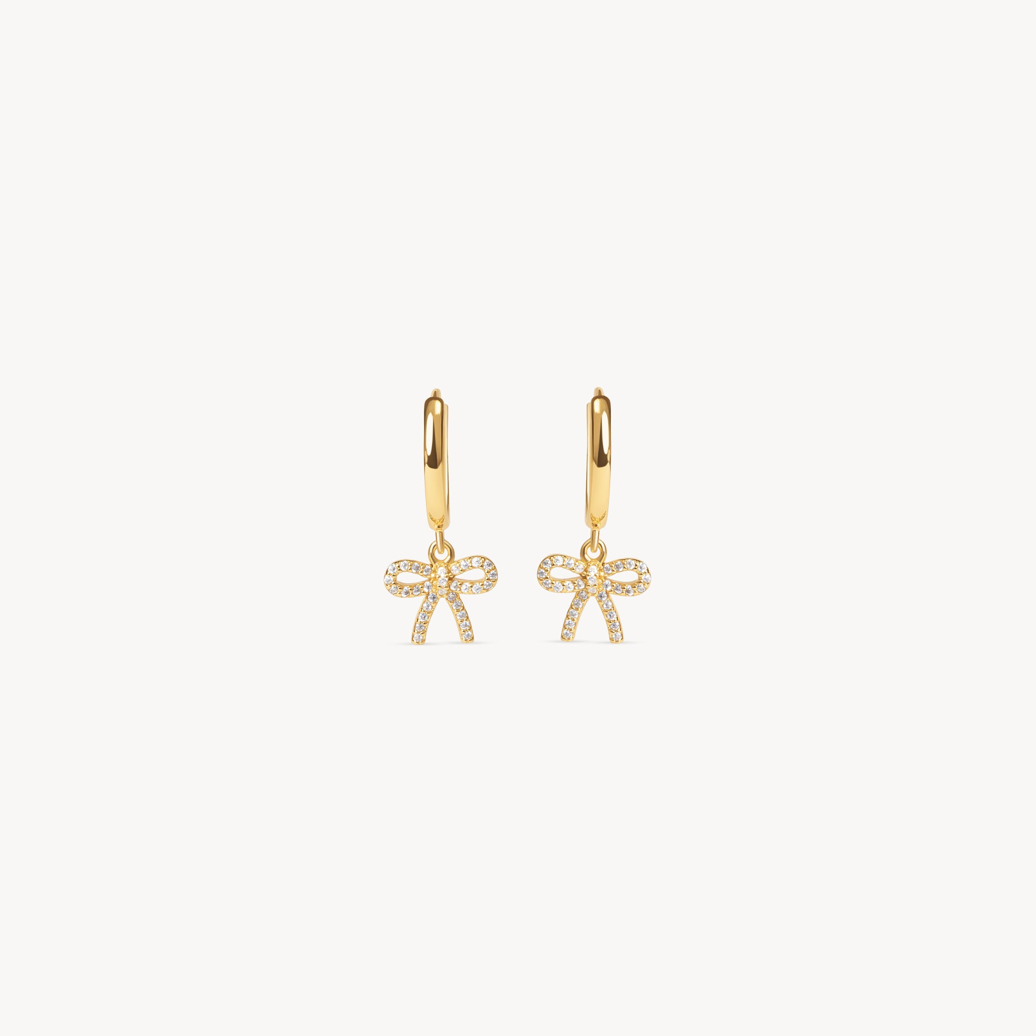 Baby Bow Hoop Earrings Gold