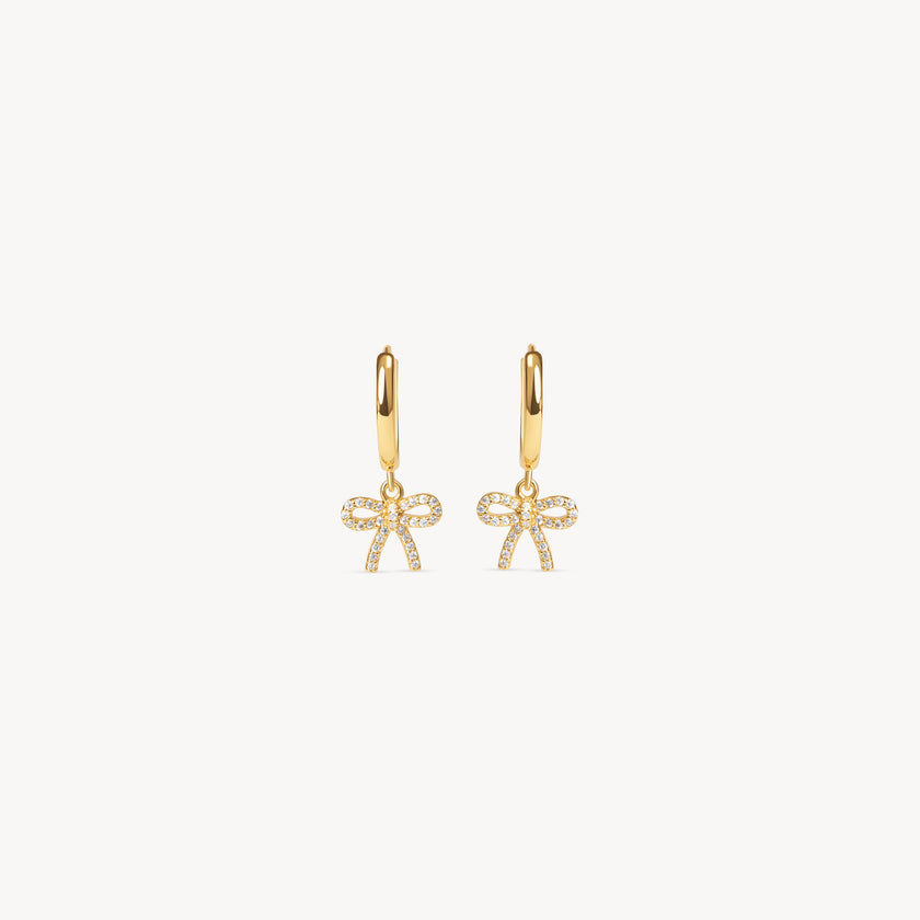 Baby Bow Hoop Earrings Gold