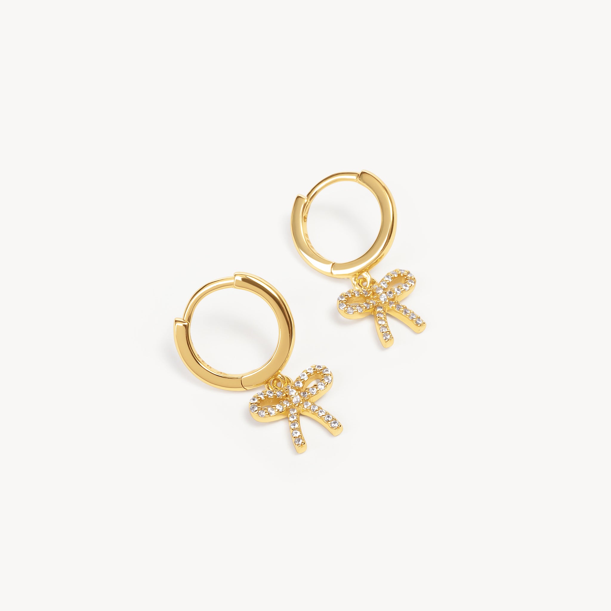 Baby Bow Hoop Earrings Gold