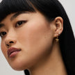 Baby Bow Hoop Earrings on model