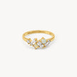 Gold Baguette Opal Cluster Stacking Ring