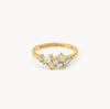 Gold Baguette Opal Cluster Stacking Ring