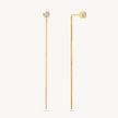 Gold Bezel Threader Earrings