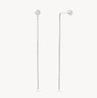 Silver Bezel Threader Earrings