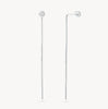 Silver Bezel Threader Earrings