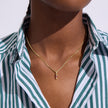 Birthstone Baguette Necklace on model