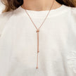 Sparkle Bolo Tie Necklace Rose gold on model