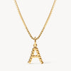 Gold A Braided Letter Necklace