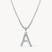 Silver A Braided Letter Necklace